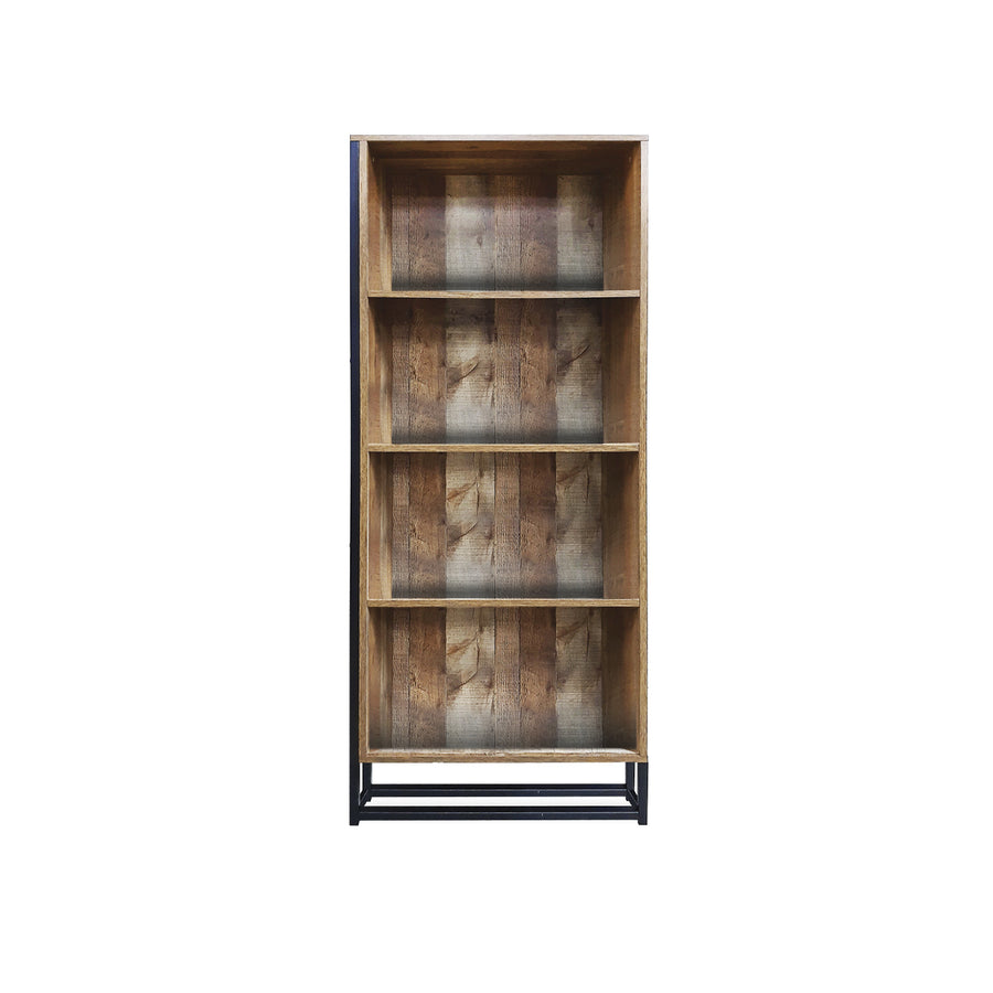 Vogue Wood Tone Bookcase Stylish Rustic Flawless Design 166cm