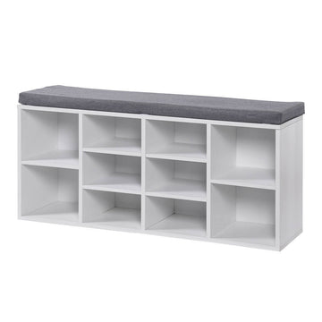 2-In-1 Storage/Shoe Cabinet With Padded Cushion Bench 102cm