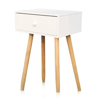 1 Drawer Side Table Sleek Modern &amp; Stylish Neutral Design 61cm