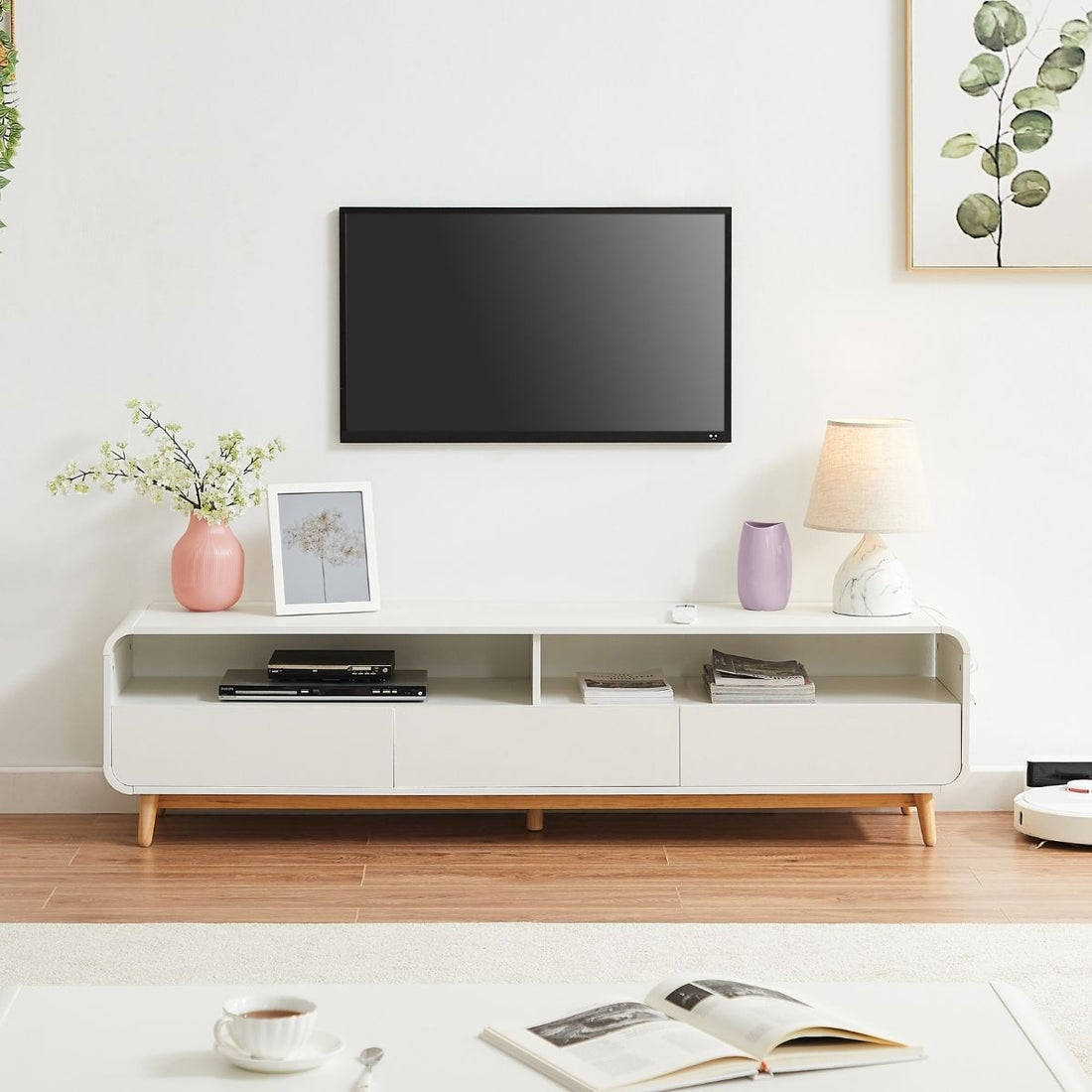 White Entertainment Unit - 180CM