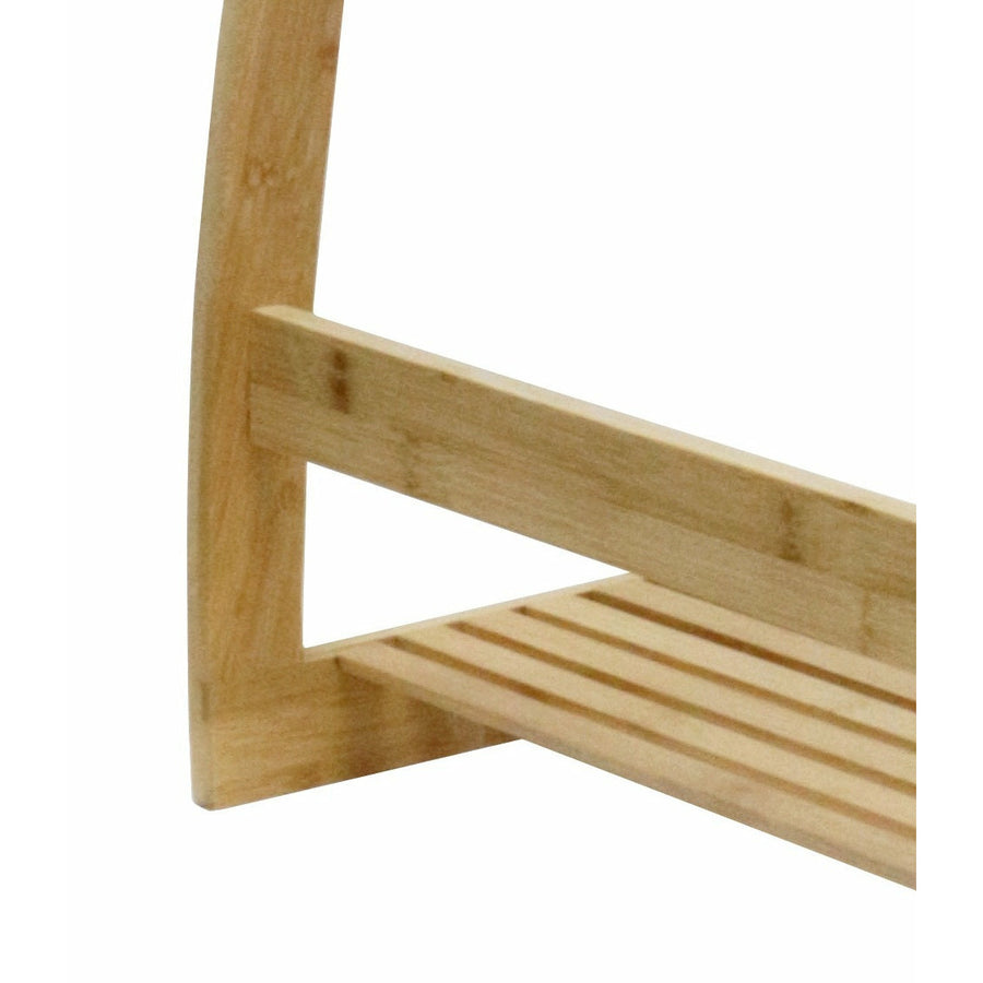 Bamboo Towel Bar Metal Holder Rack 3-Tier