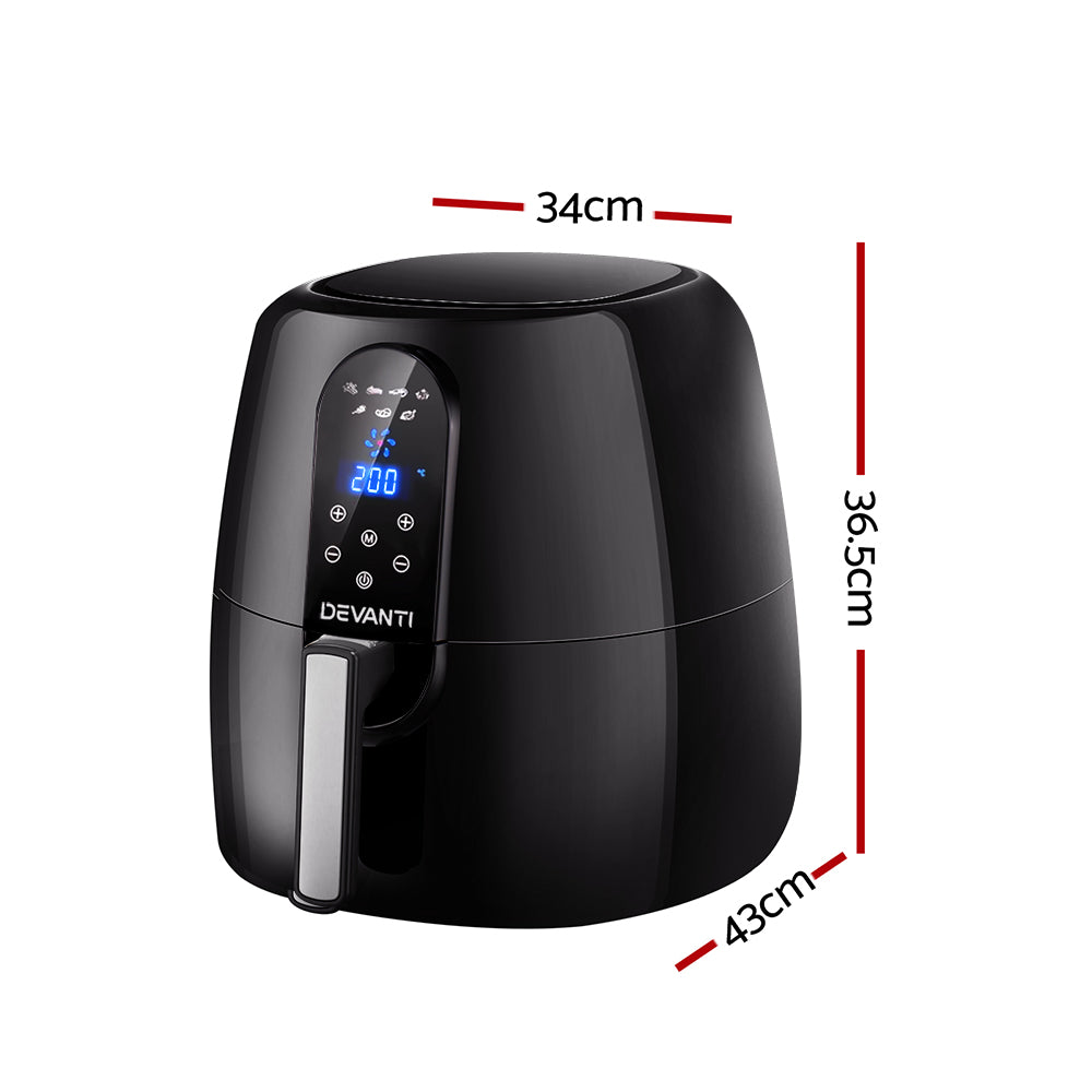 7 Litre Oil Free Air Fryer - Black