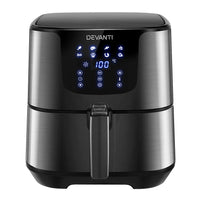 7 Litre Air Fryer LCD Display Black Stainless Steel