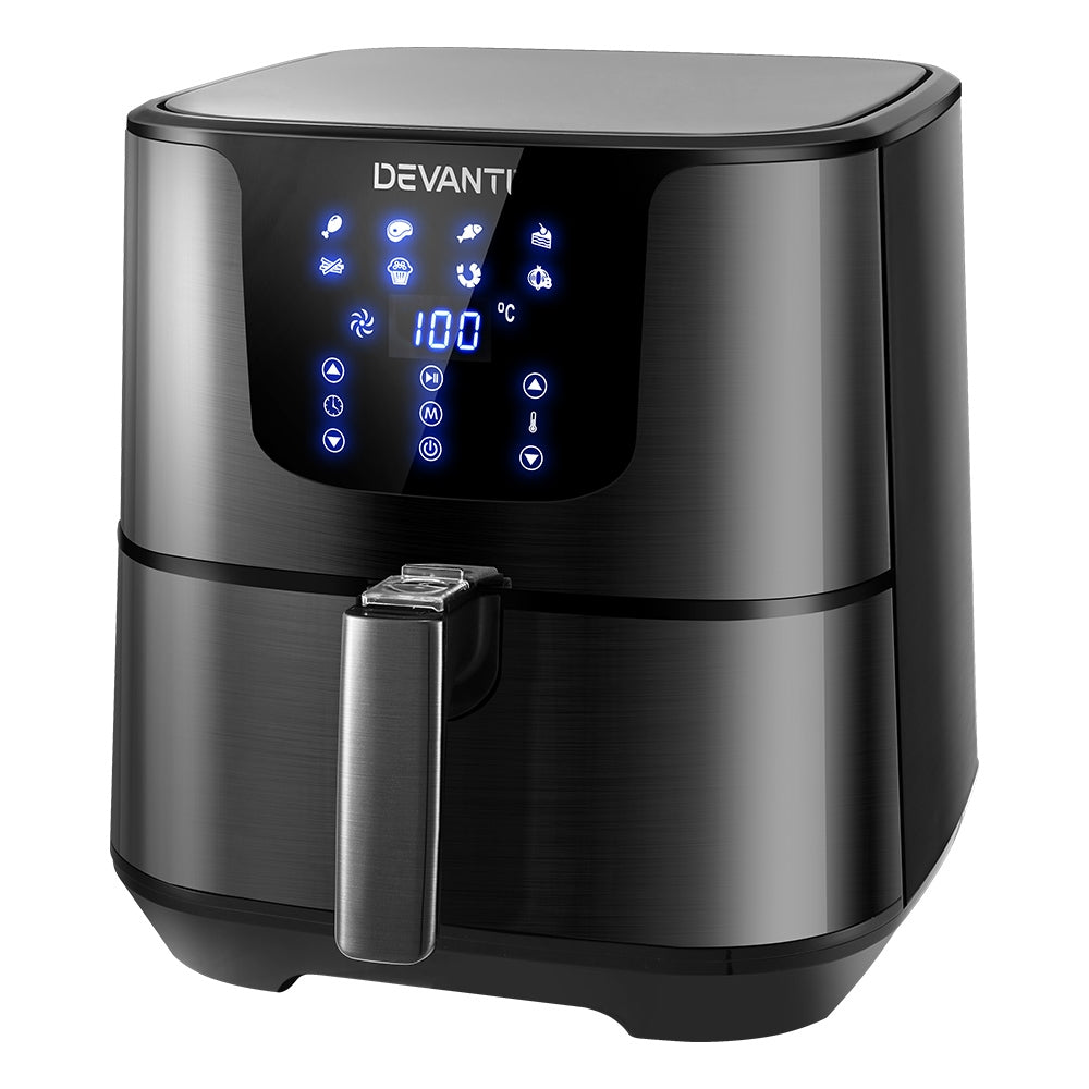 7 Litre Air Fryer LCD Display Black Stainless Steel