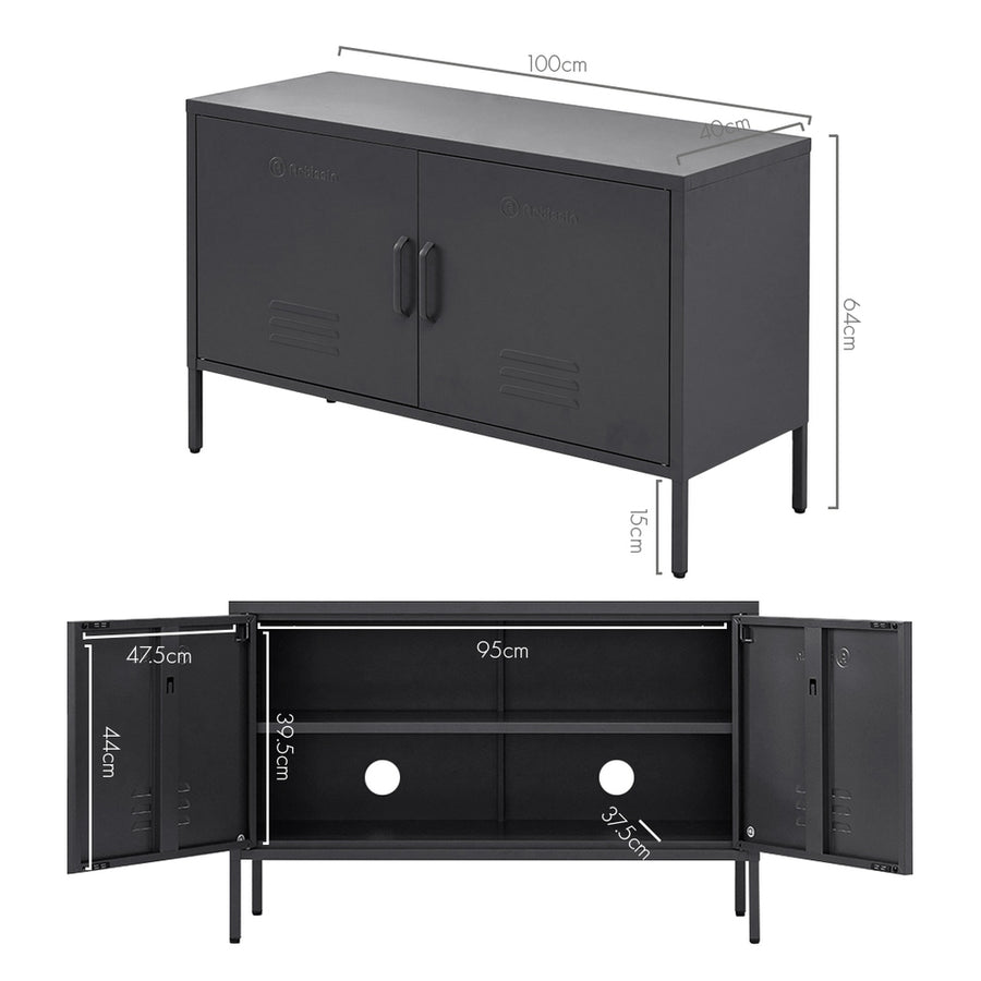 Buffet Sideboard Locker Metal Storage Cabinet - BASE Charcoal