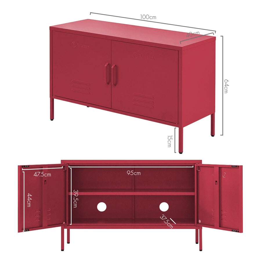 Buffet Sideboard Locker Metal Storage Cabinet - BASE Pink