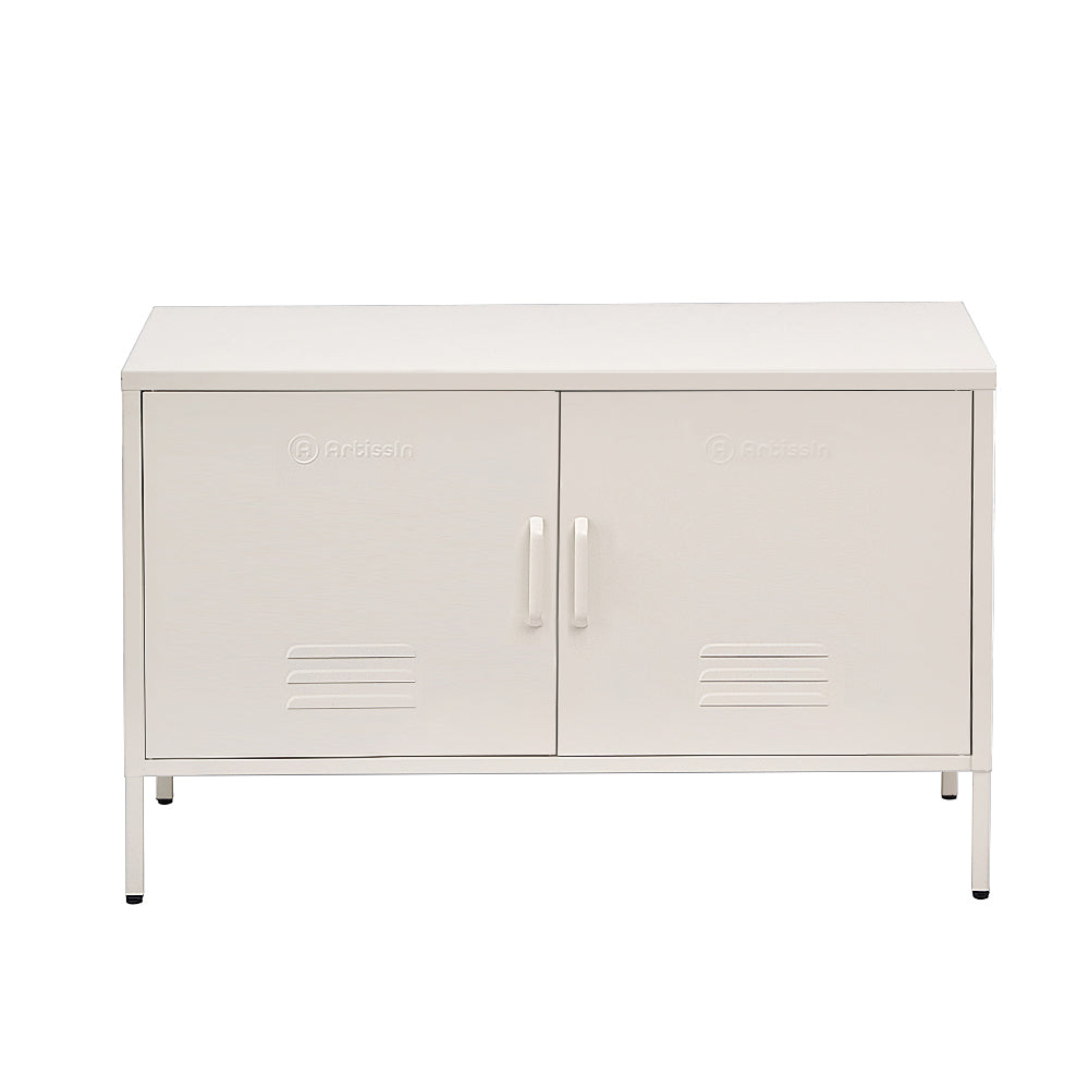 Buffet Sideboard Locker Metal Storage Cabinet - BASE White