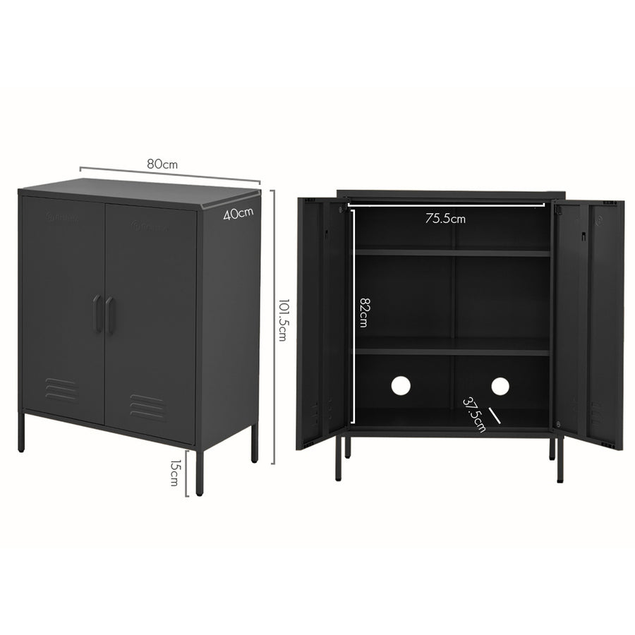 Buffet Sideboard Locker Metal Storage Cabinet - SWEETHEART Charcoal