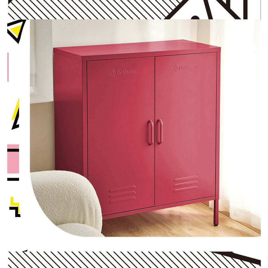 Buffet Sideboard Locker Metal Storage Cabinet - SWEETHEART Pink