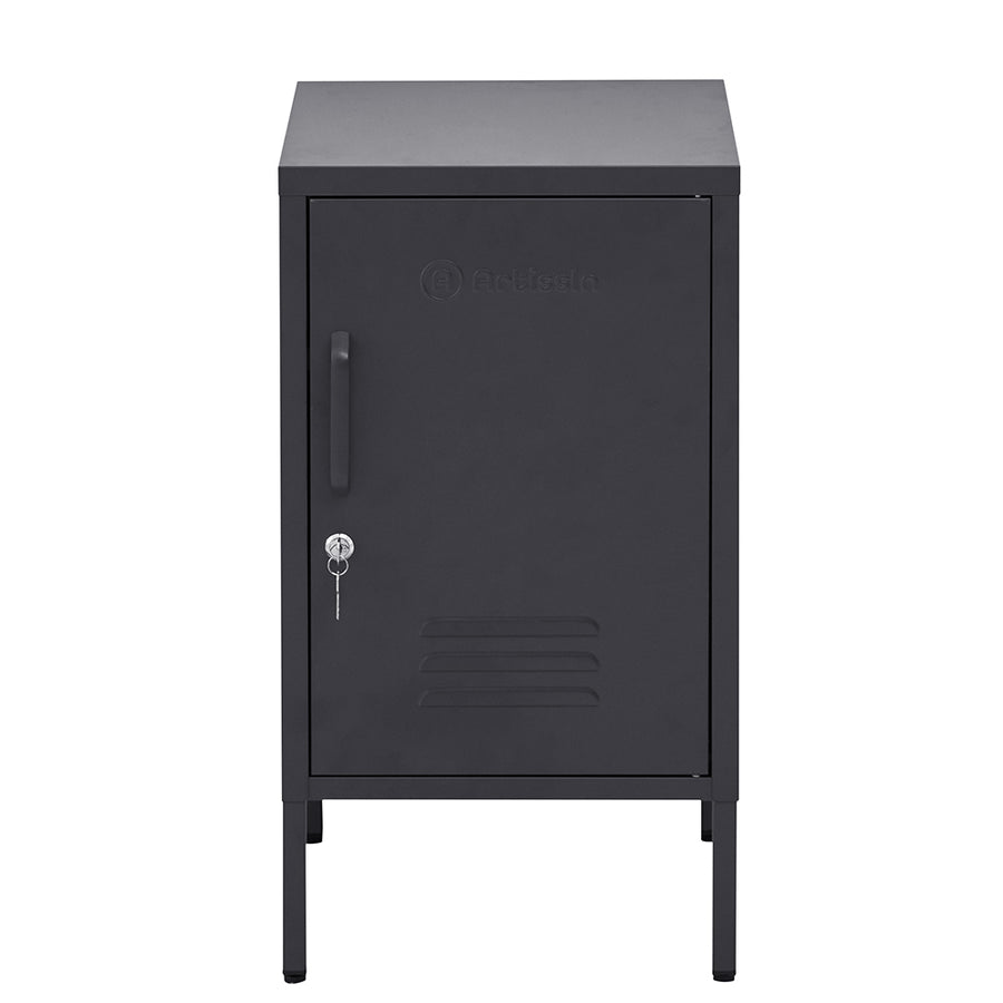 Metal Locker Storage Shelf Filing Cabinet Cupboard Bedside Table Black