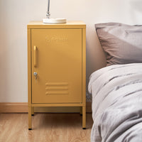 Metal Locker Storage Shelf Filing Cabinet Cupboard Bedside Table Yellow