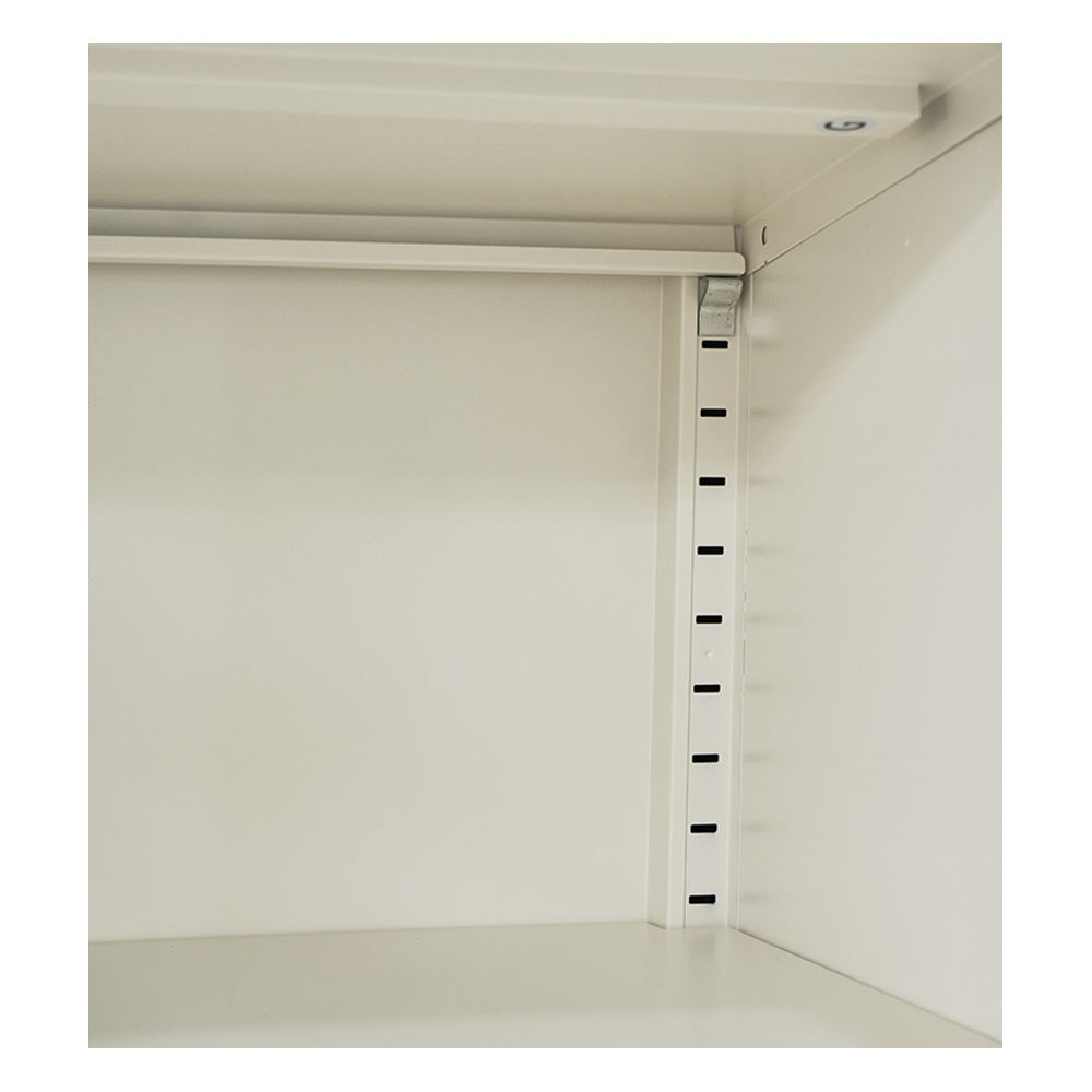 Double Storage Cabinet Shelf Organizer Bedroom White