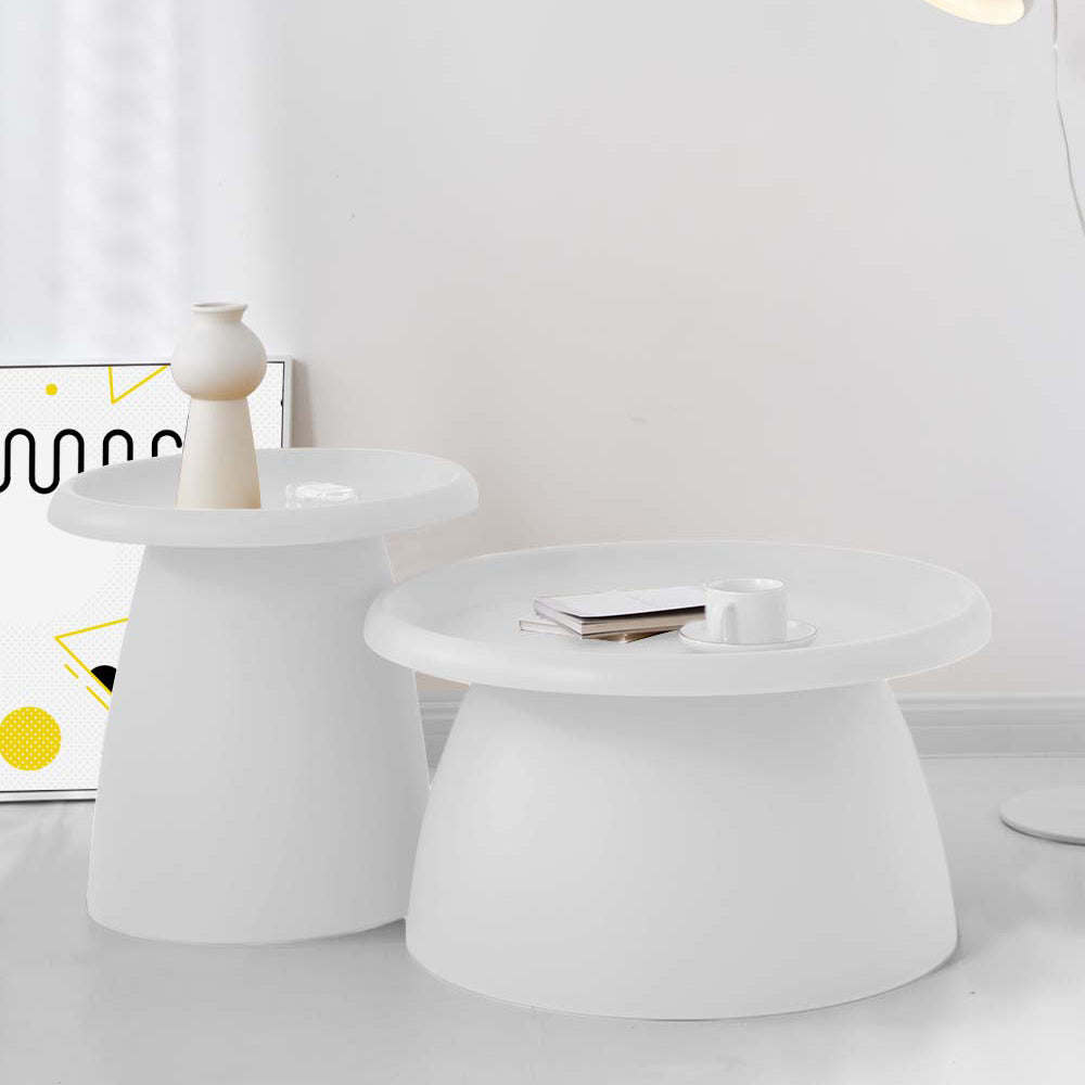 Coffee Table Mushroom Nordic Round Large Side Table 70CM White