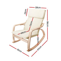 Fabric Rocking Armchair - Beige