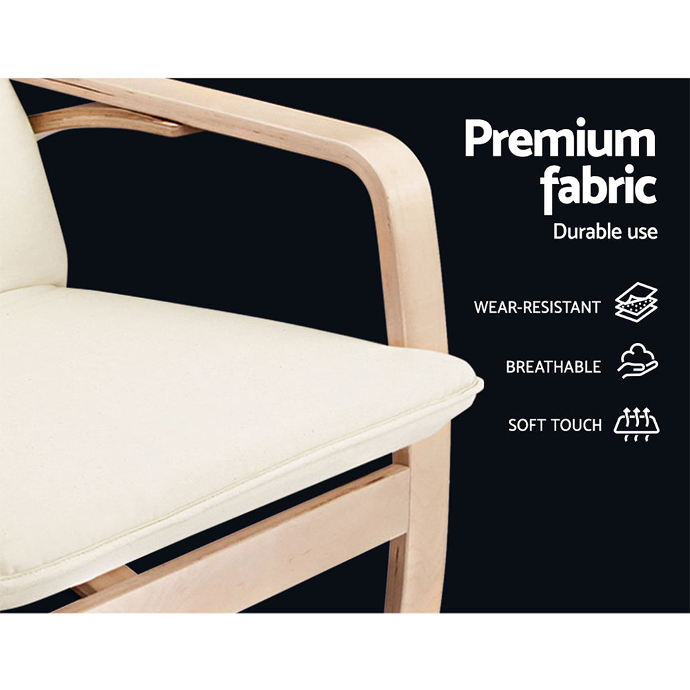 Fabric Rocking Armchair - Beige