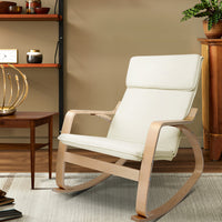 Fabric Rocking Armchair - Beige