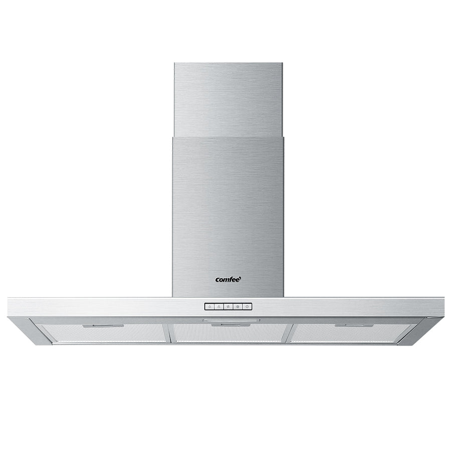 Rangehood 900mm 90cm Range Hood Stainless Steel Kitchen Canopy LED Light