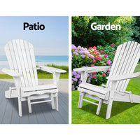 Set of 2 Outdoor Sun Lounge Chairs Patio Furniture Lounger Beach Chair Adirondack