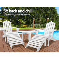 Outdoor Sun Lounge Beach Chairs Table Setting Wooden Adirondack Patio Chair