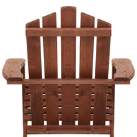 Outdoor Sun Lounge Beach Chairs Table Setting Wooden Adirondack Patio Brown Chair