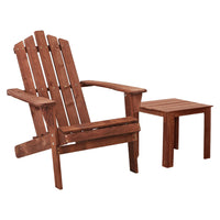 Outdoor Sun Lounge Beach Chairs Table Setting Wooden Adirondack Patio Lounges Chair