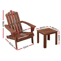 Outdoor Sun Lounge Beach Chairs Table Setting Wooden Adirondack Patio Lounges Chair