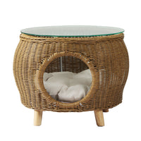 Side Table Coffee Pet Bed Wicker Indoor Outdoor Furniture Patio Desk