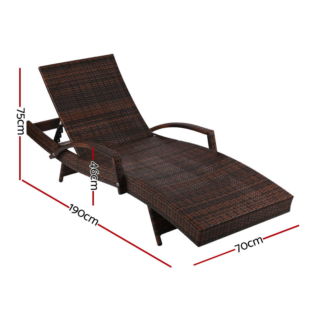 Outdoor Sun Lounge - Brown