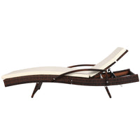 Set of 2 Sun Lounge Outdoor Furniture Day Bed Rattan Wicker Lounger Patio