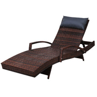 Outdoor Sun Lounge Furniture Day Bed Wicker Pillow Sofa Set