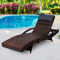 Outdoor Sun Lounge Furniture Day Bed Wicker Pillow Sofa Set