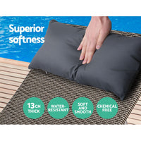 Outdoor Sun Lounge Furniture Day Bed Wicker Pillow Sofa Set