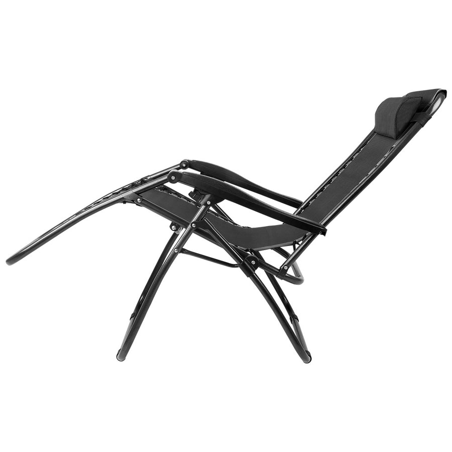 Sun Lounge Zero Gravity Chair Table Outdoor Folding Recliner Reclining