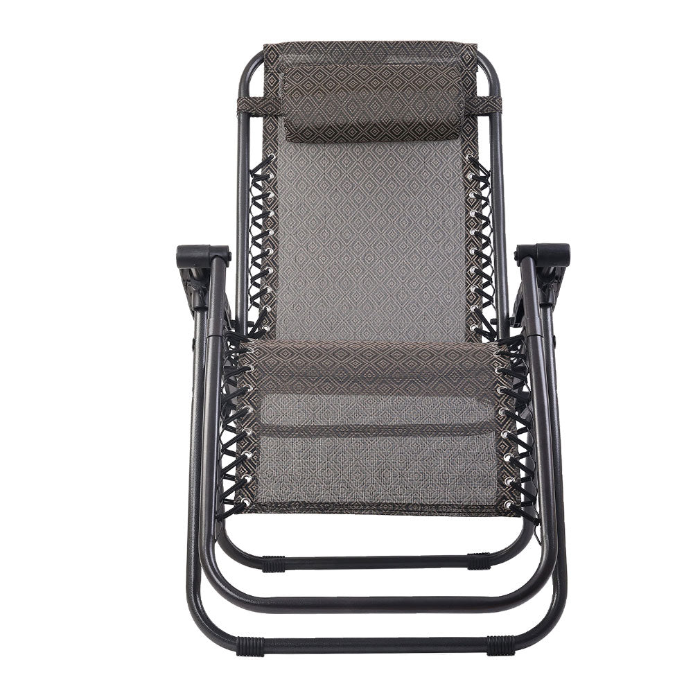 Zero Gravity Recliner Chairs Outdoor Sun Lounge Beach Chair Camping - Beige