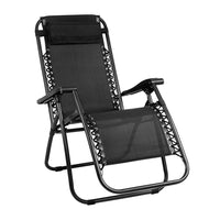 Outdoor Portable Recliner - Black