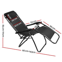 Outdoor Portable Recliner - Black