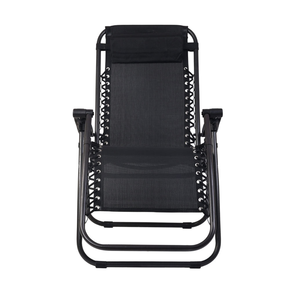 Outdoor Portable Recliner - Black