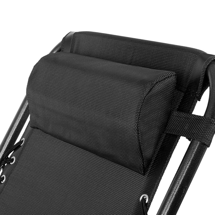 Outdoor Portable Recliner - Black