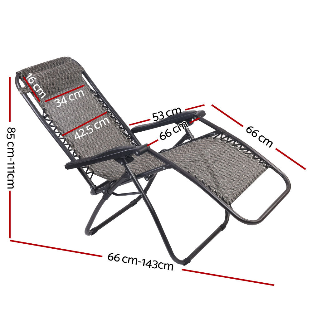 Outdoor Portable Recliner - Grey