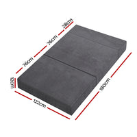 Double Size Folding Foam Mattress Portable Bed - Dark Grey