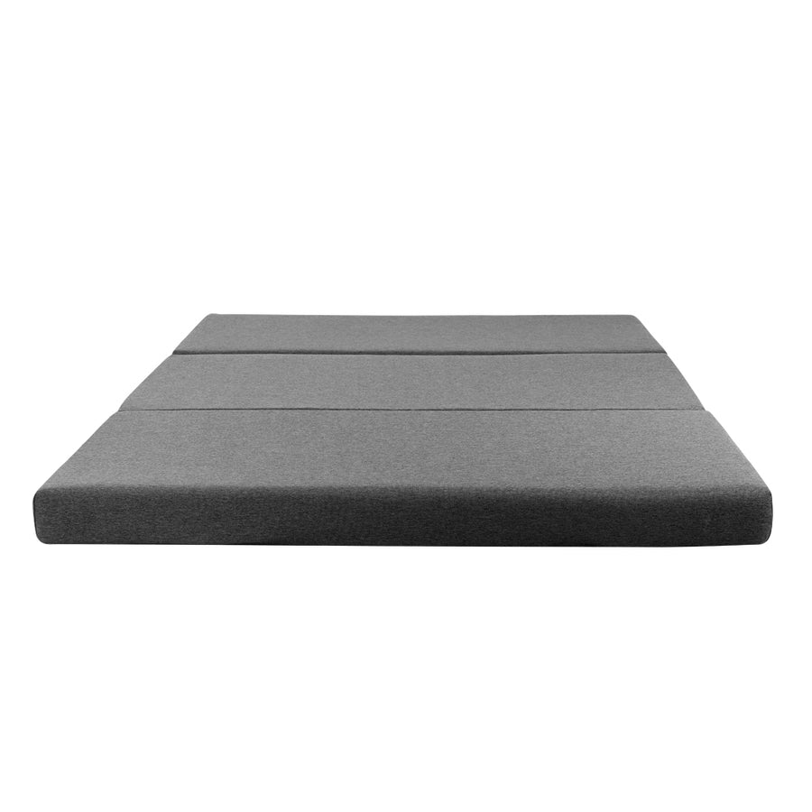 Double Size Folding Foam Mattress Portable Bed - Dark Grey