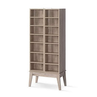 Media Storage Display Shelf Folding Cabinet - Oak