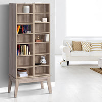 Media Storage Display Shelf Folding Cabinet - Oak