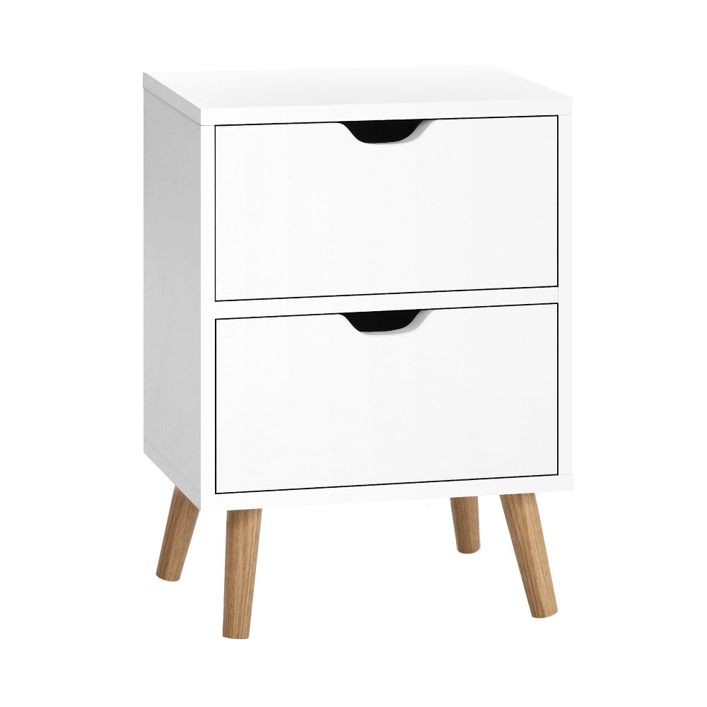 Bedside Tables Drawers Side Table Nightstand White Storage Cabinet Wood