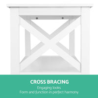 Wooden Storage Console Table - White