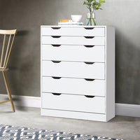 6 Chest of Drawers Tallboy Cabinet Storage Dresser Table Bedroom Storage