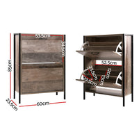 Industrial Rustic Shoe Cabinet - Wooden