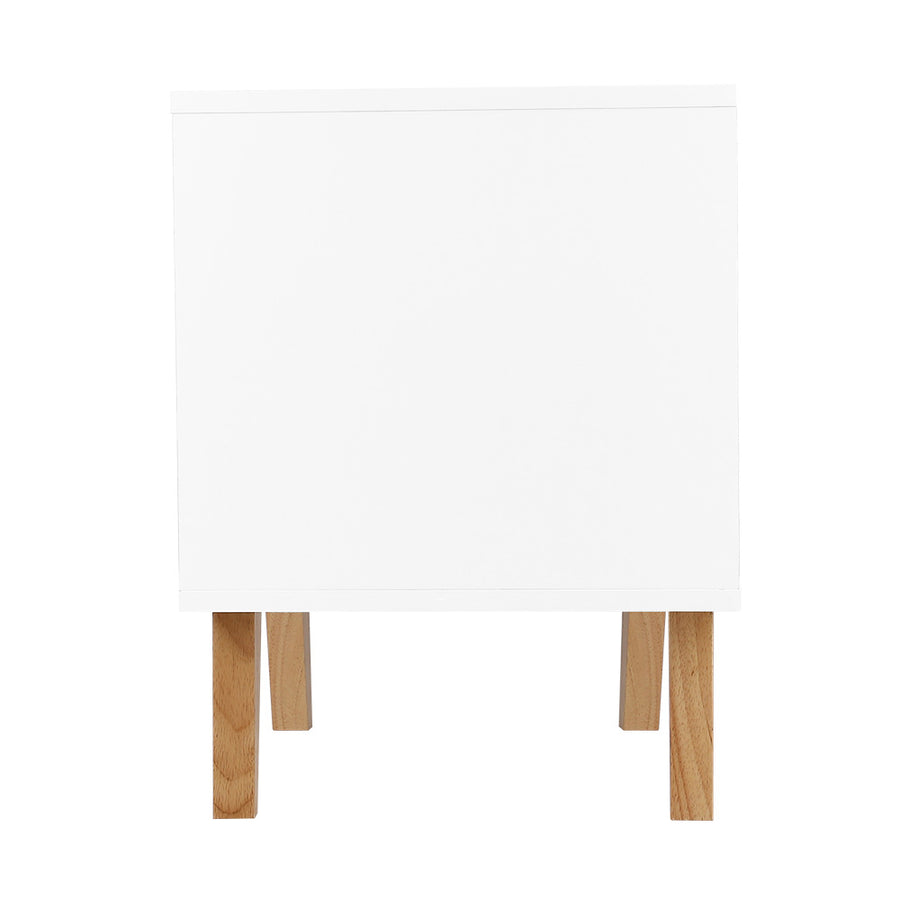 2 Drawer Wooden Bedside Tables - White