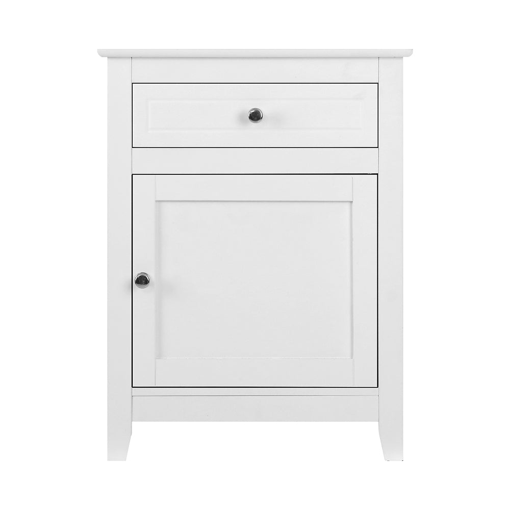 Bedside Tables Big Storage Drawers Cabinet Nightstand Lamp Chest White