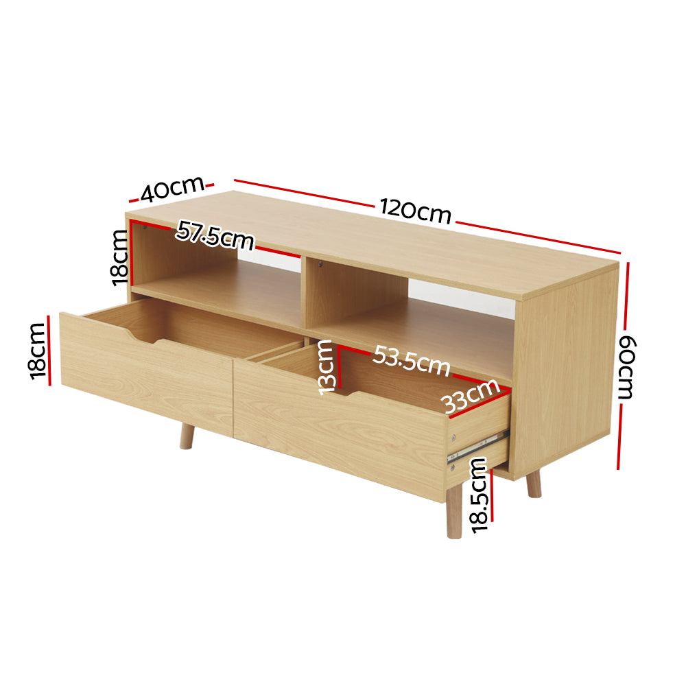 Entertainment Unit Scandinavian Pale Wood - 120cm